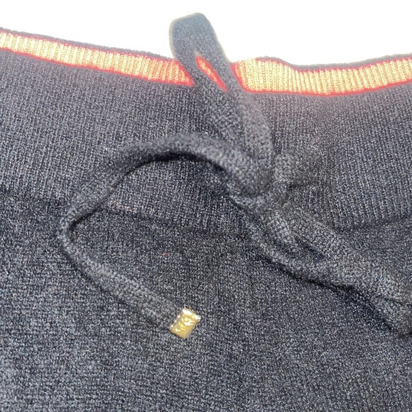 New Juicy Couture Cashmere 100% Black Pink Drawstring Track Pants Soft S - Picture 6 of 11